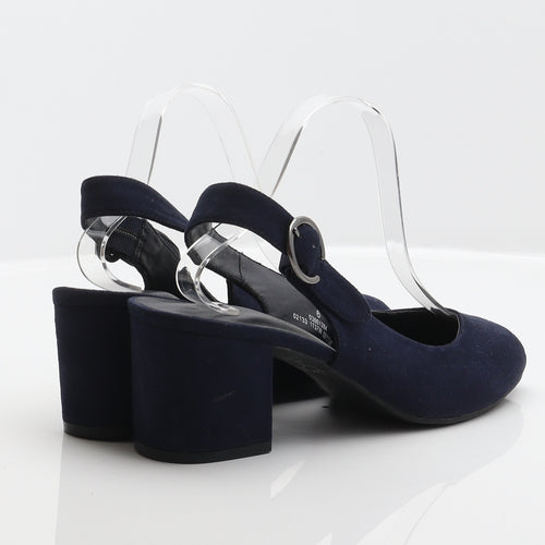 Marks and Spencer Womens Blue Polyester Slingback Heel UK 6