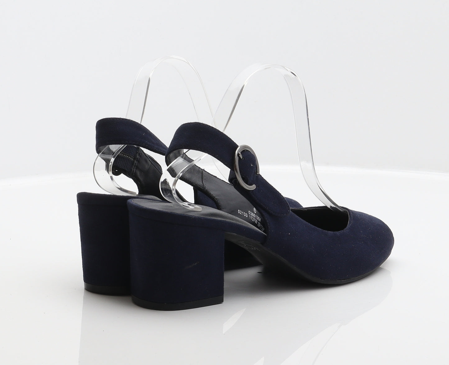 Marks and Spencer Womens Blue Polyester Slingback Heel UK 6