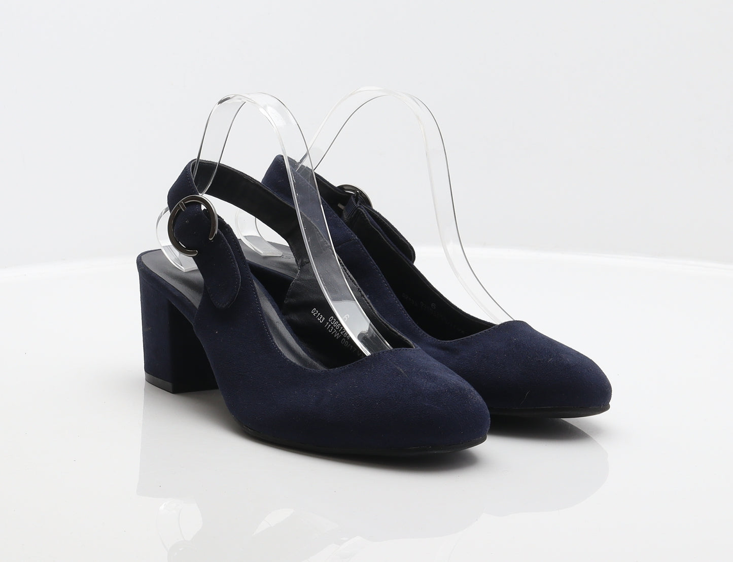 Marks and Spencer Womens Blue Polyester Slingback Heel UK 6