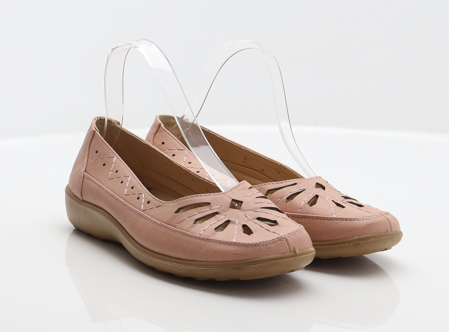 True Form Womens Pink Leather Ballet Flat UK 5 38