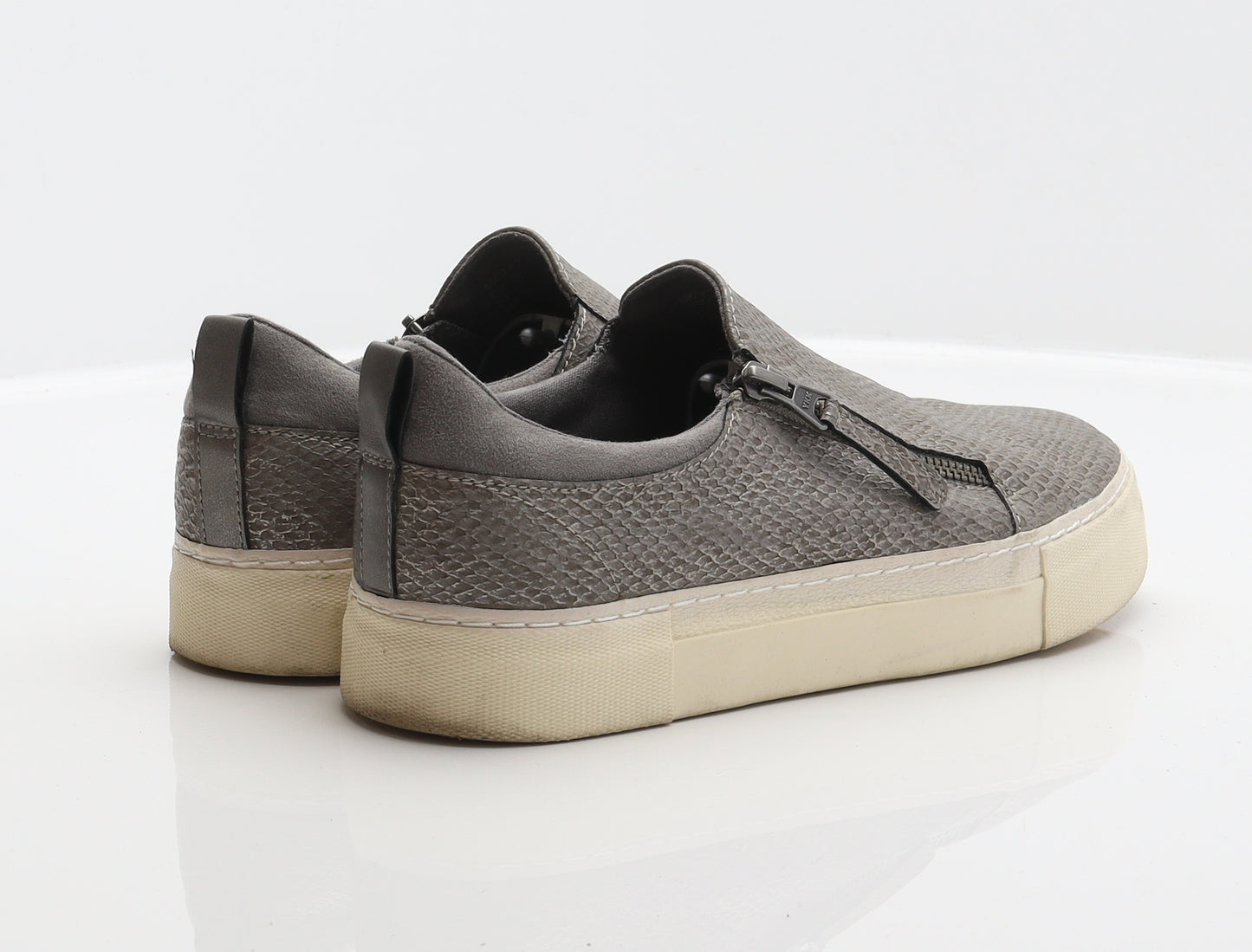 NEXT Womens Grey Animal Print Synthetic Slip On Flat UK 6.5 40 - Snake print