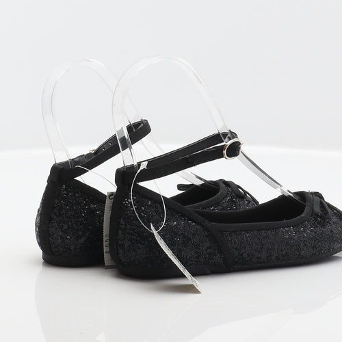NEXT Girls Black Synthetic Ballet Flat UK 12