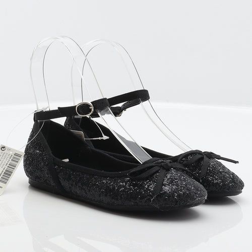 NEXT Girls Black Synthetic Ballet Flat UK 12
