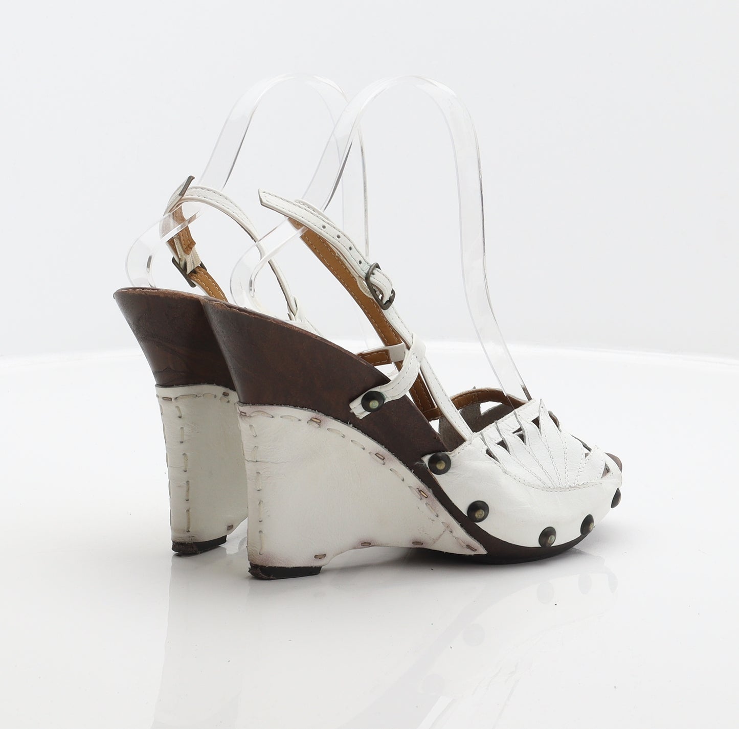 Ravel Womens White Leather Slingback Heel UK 5.5 39