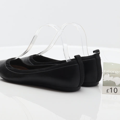 George Womens Black Synthetic Ballet Flat UK 4 37