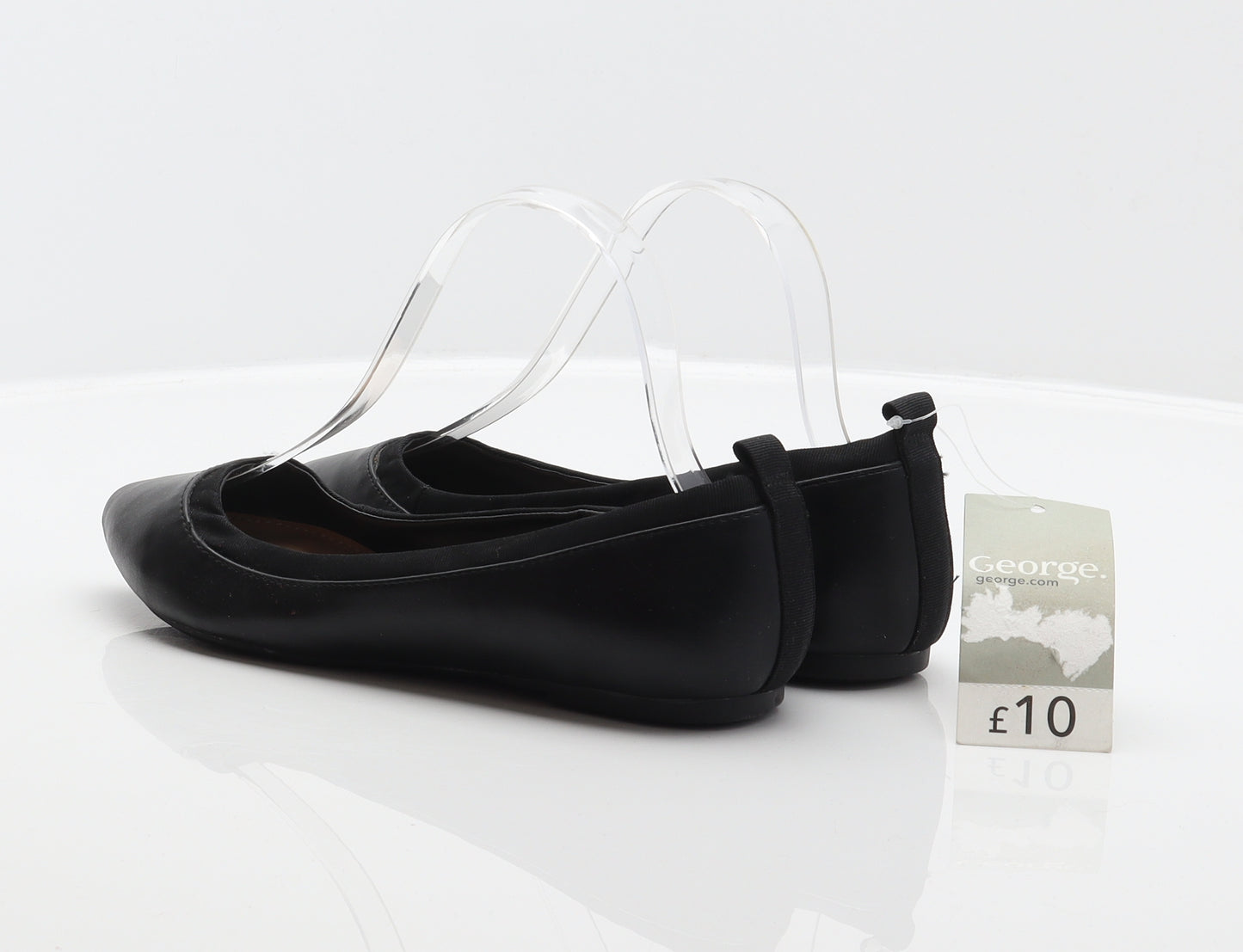 George Womens Black Synthetic Ballet Flat UK 4 37