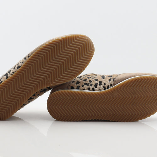 REDz Womens Brown Animal Print Polyester Trainer UK 3.5 36 - Leopard print