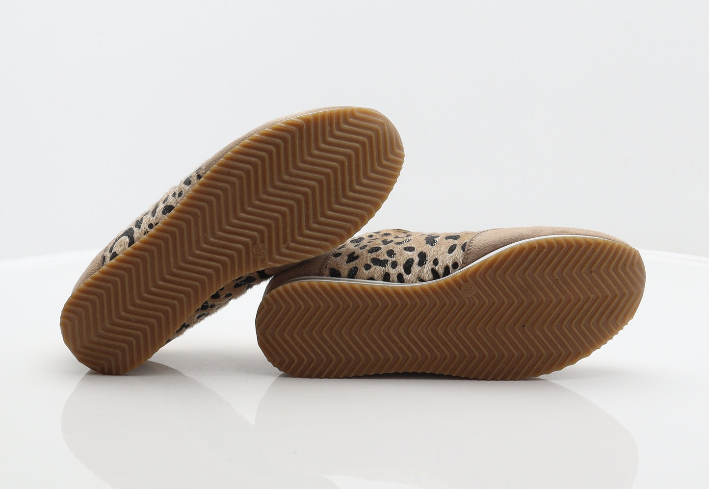 REDz Womens Brown Animal Print Polyester Trainer UK 3.5 36 - Leopard print