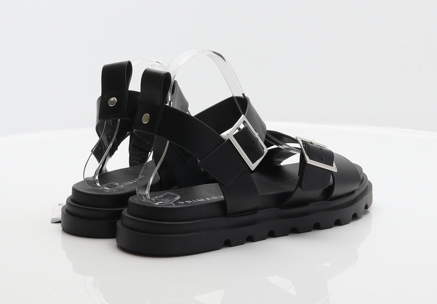 Primark Womens Black Synthetic Strappy Sandal UK 7 40
