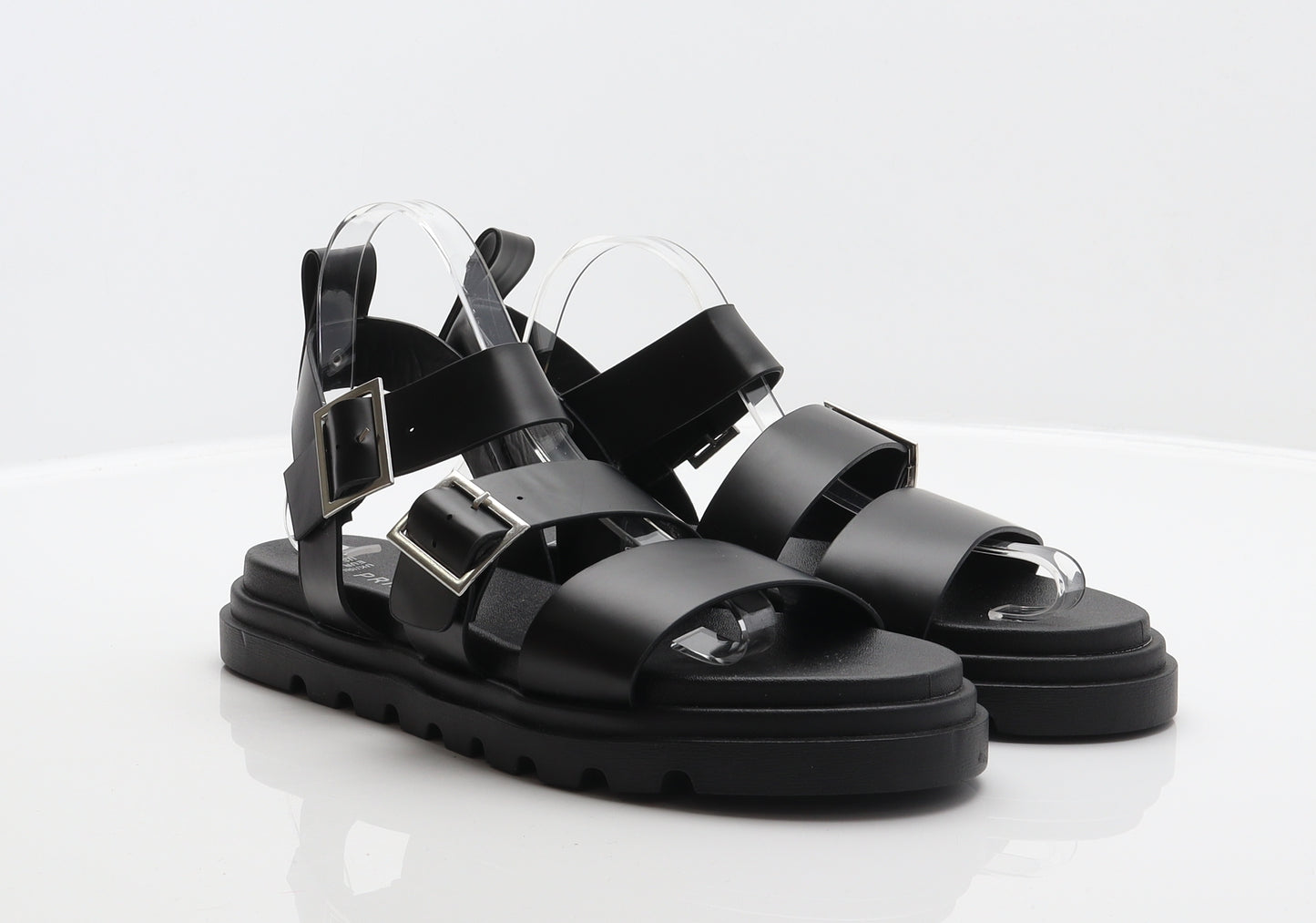 Primark Womens Black Synthetic Strappy Sandal UK 7 40