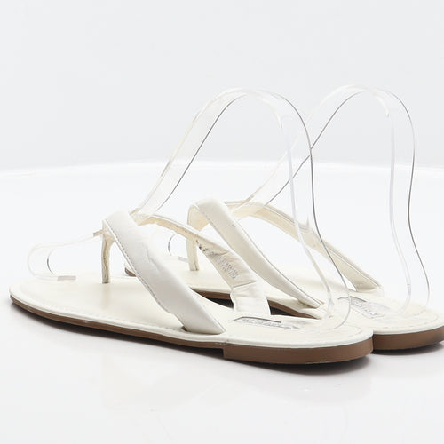 Primark Womens White Synthetic Thong Sandal UK 4 37