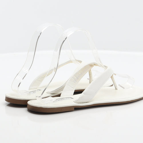 Primark Womens White Synthetic Thong Sandal UK 4 37