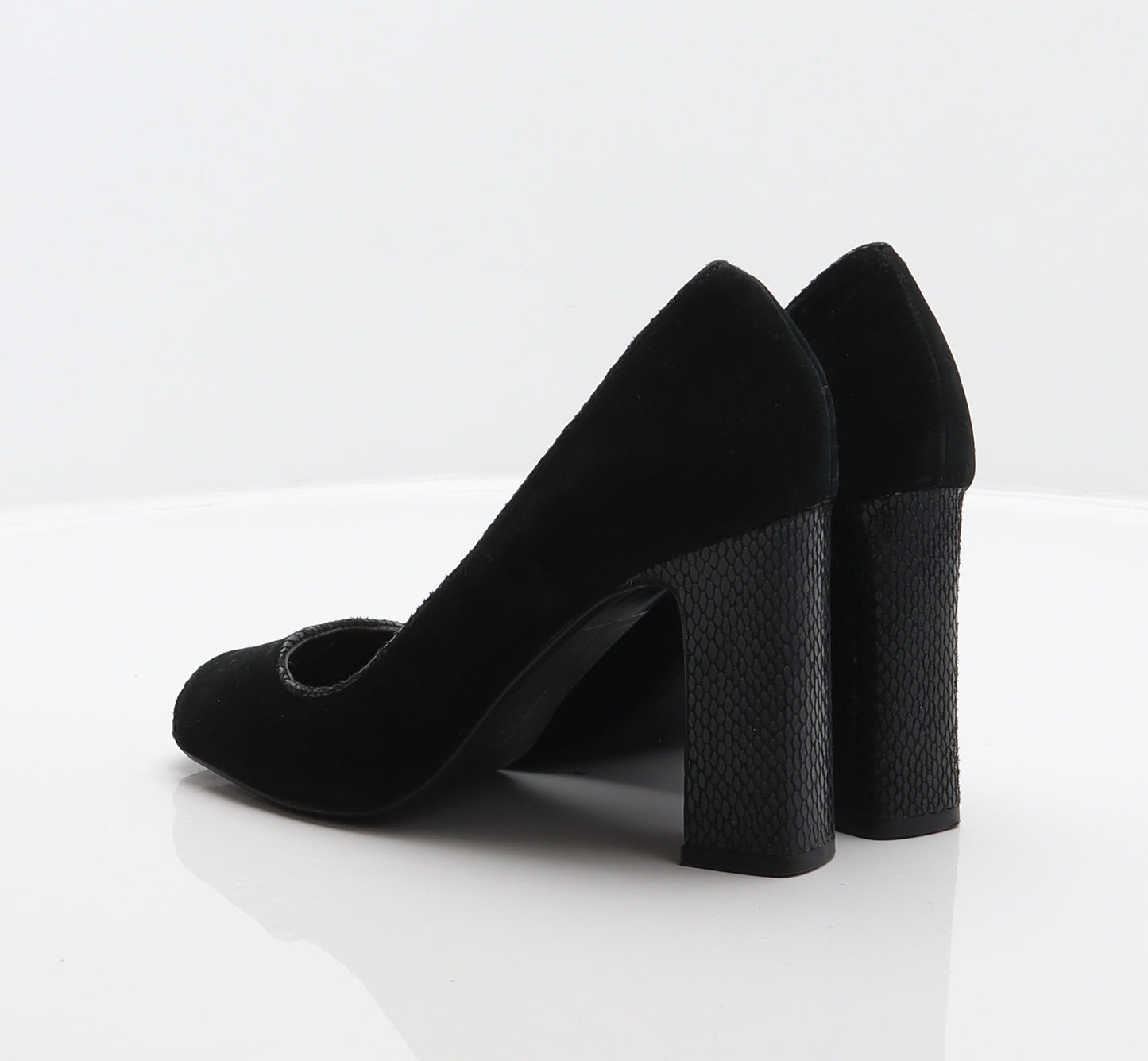 NEXT Womens Black Suede Court Heel UK 3.5 36