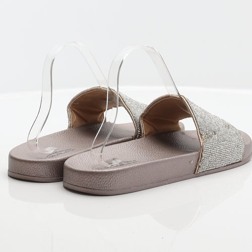 Bluefin Womens Silver Synthetic Slider Sandal UK 8 42