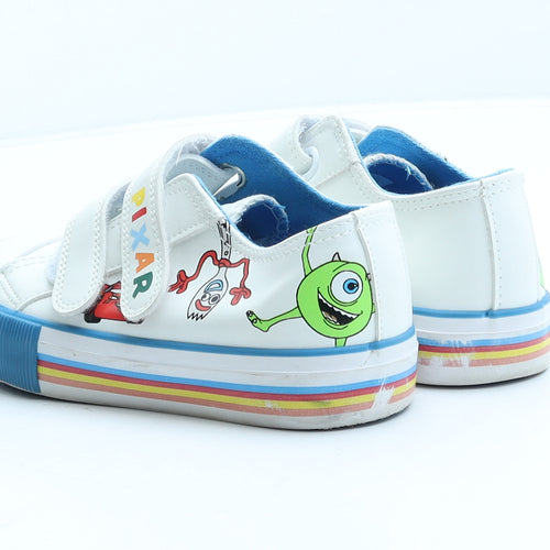 George Boys White Geometric Polyester Trainer UK 10 28 - Pixar