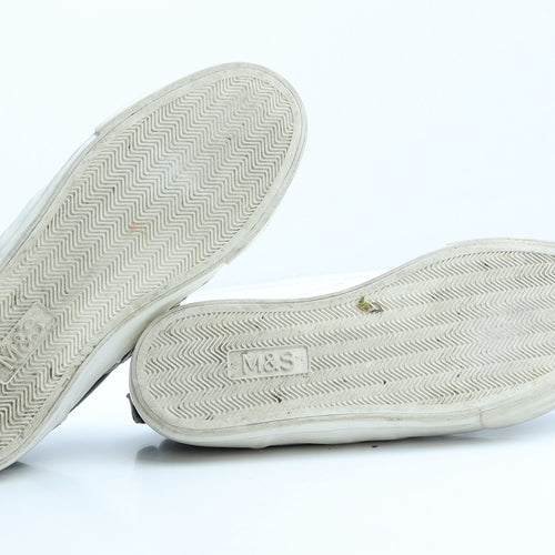 Marks and Spencer Womens Black Animal Print Leather Trainer UK 5.5 - Zebra Print