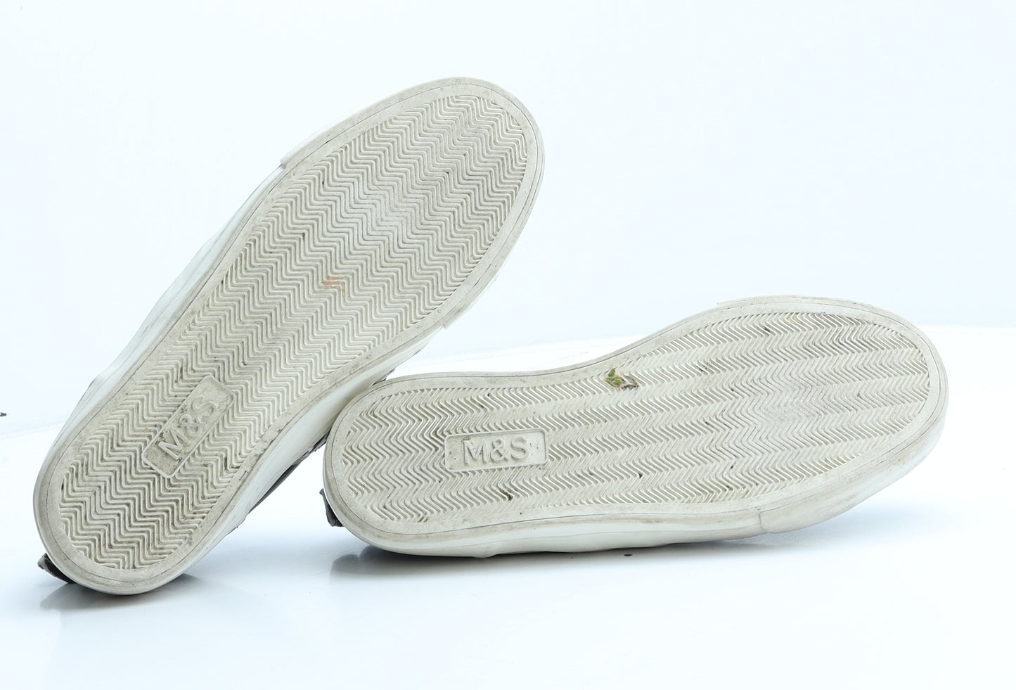 Marks and Spencer Womens Black Animal Print Leather Trainer UK 5.5 - Zebra Print