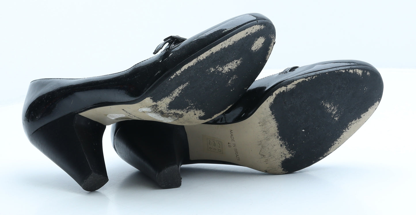 Betty Jackson Womens Black Leather Court Heel UK 7 40