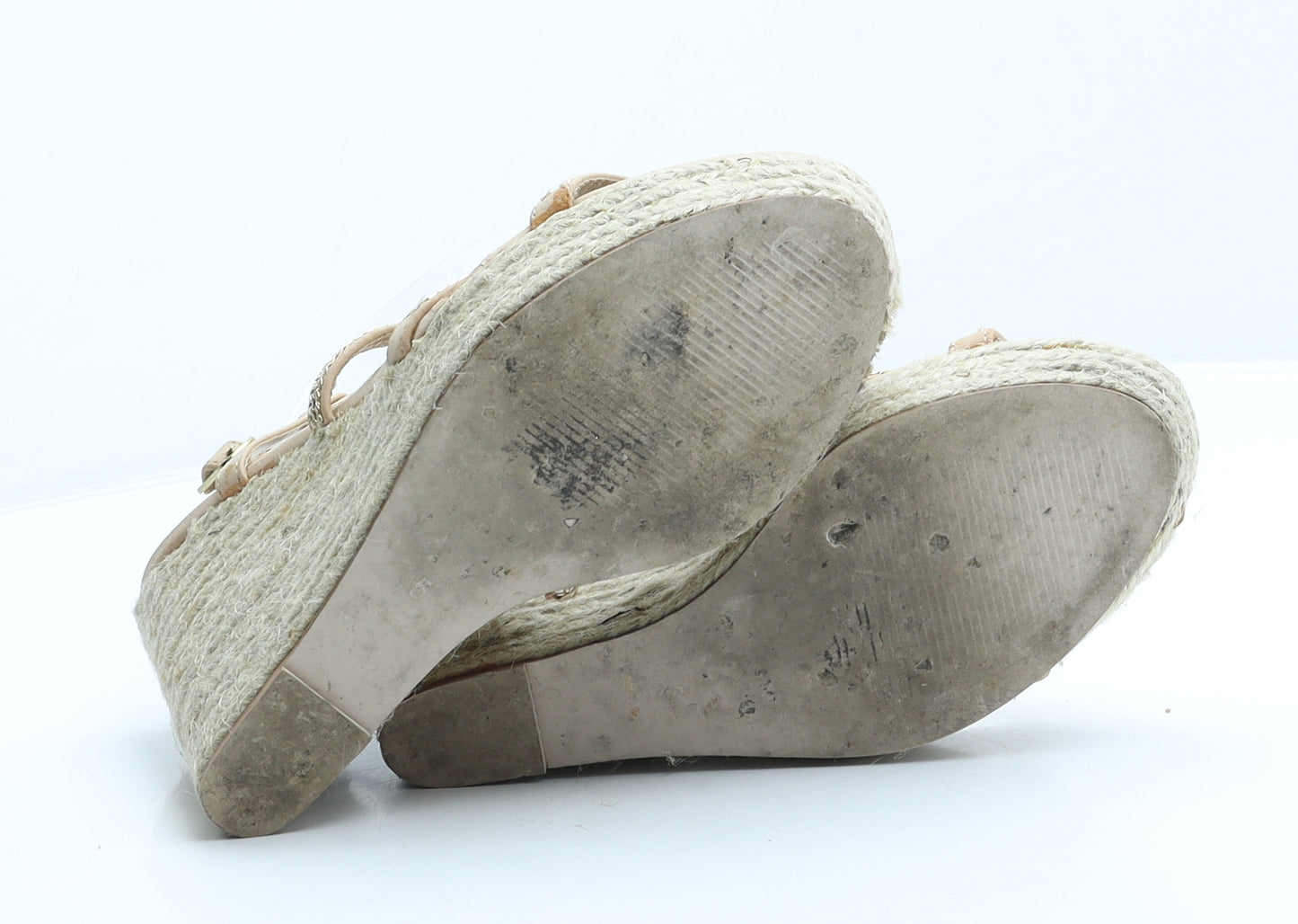 River Island Womens Beige Polyester Strappy Heel UK 5