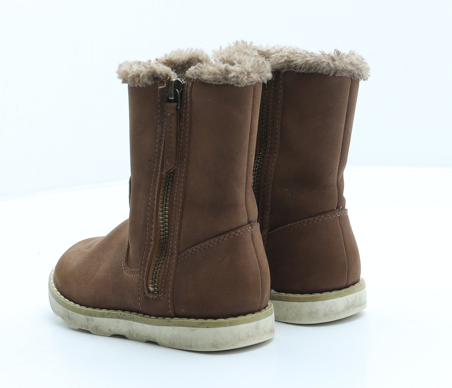 NEXT Girls Brown Suede Shearling Style Boot UK 6