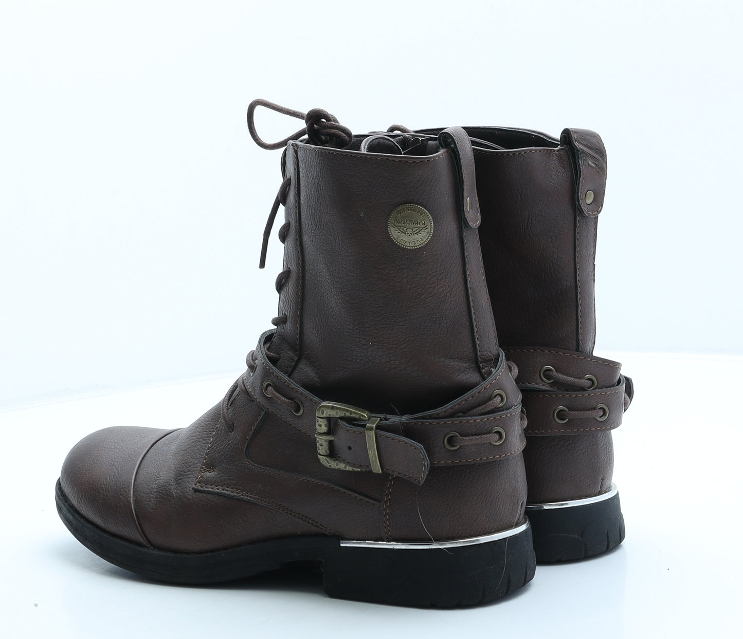 Rock Rebel Womens Brown Leather Biker Boot UK 6 39