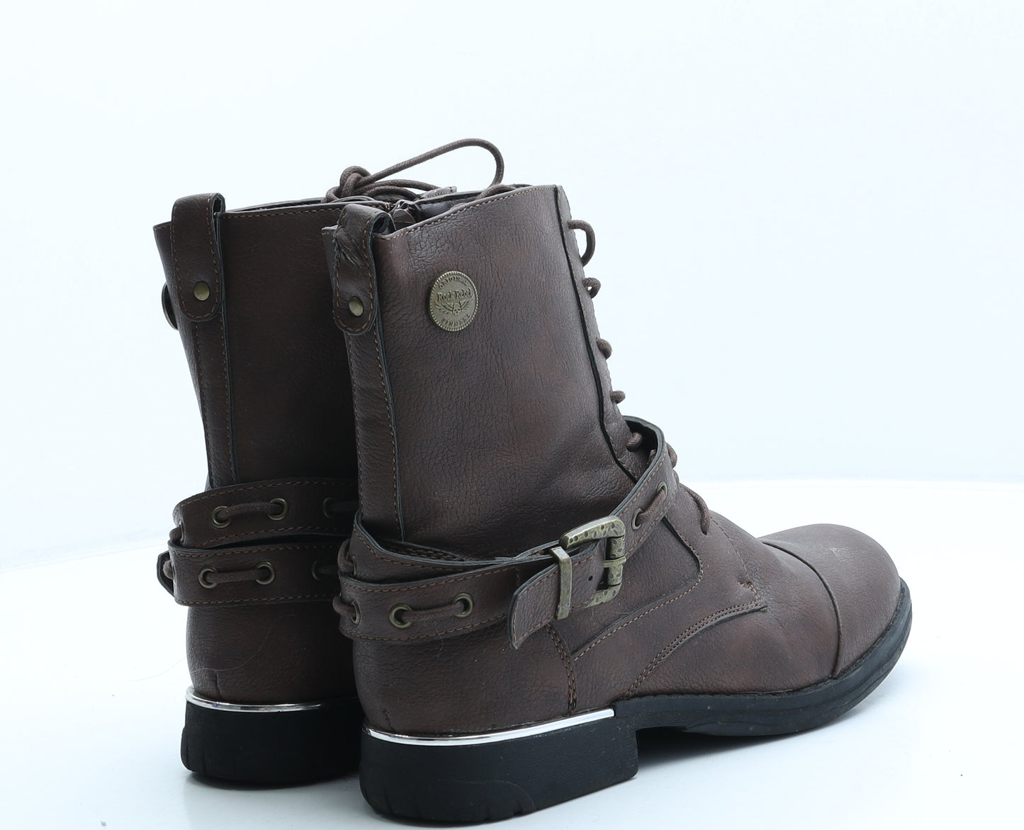 Rock Rebel Womens Brown Leather Biker Boot UK 6 39