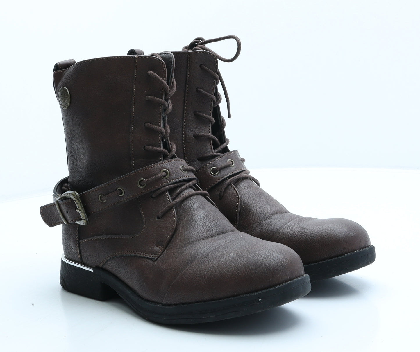 Rock Rebel Womens Brown Leather Biker Boot UK 6 39