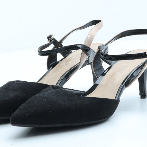 Principles Womens Black Suede Slingback Heel UK 6 39