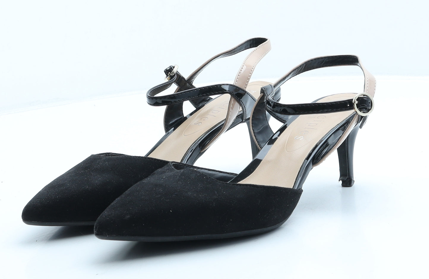 Principles Womens Black Suede Slingback Heel UK 6 39