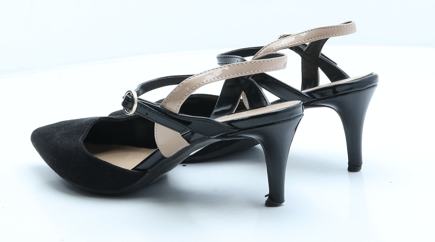 Principles Womens Black Suede Slingback Heel UK 6 39