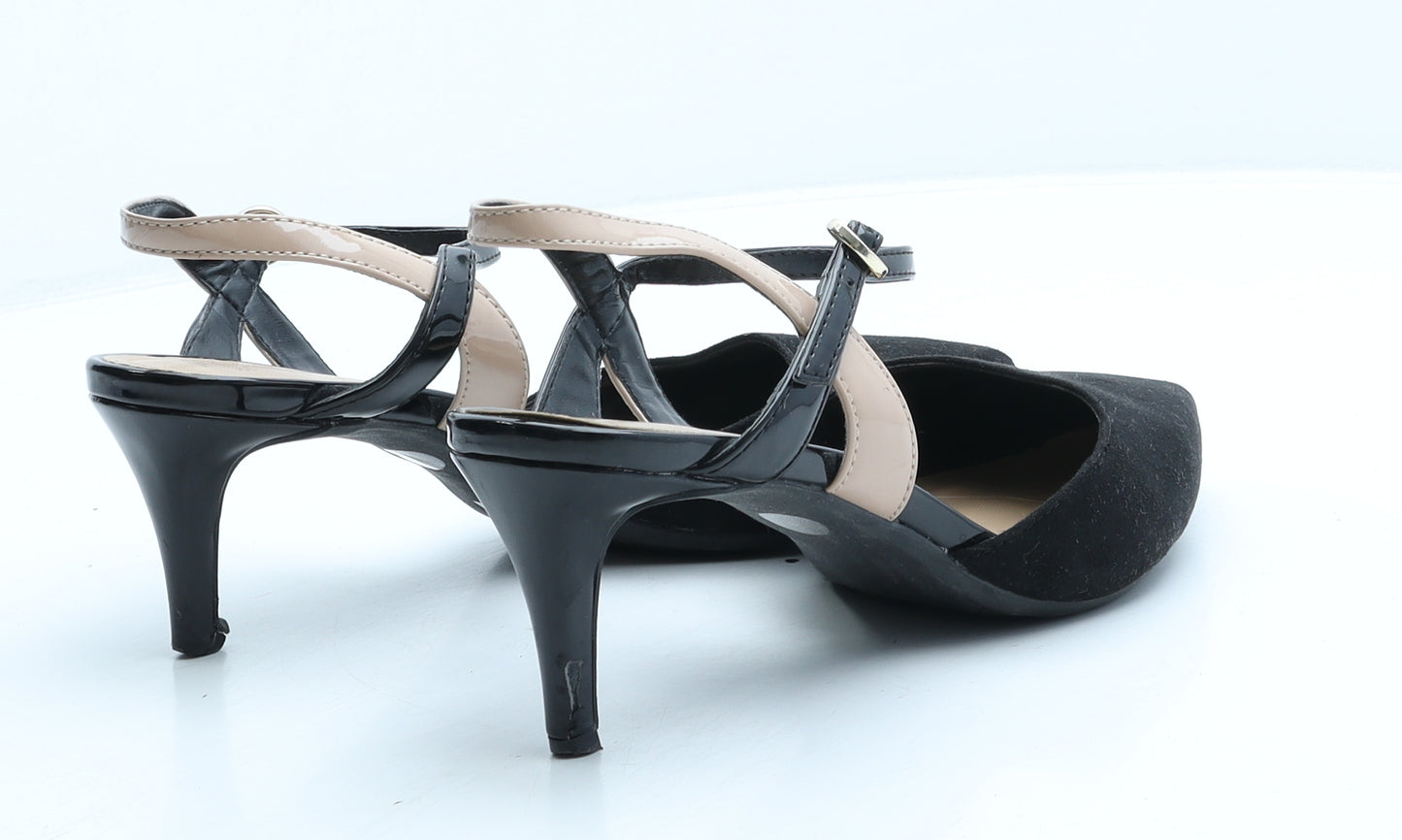 Principles Womens Black Suede Slingback Heel UK 6 39