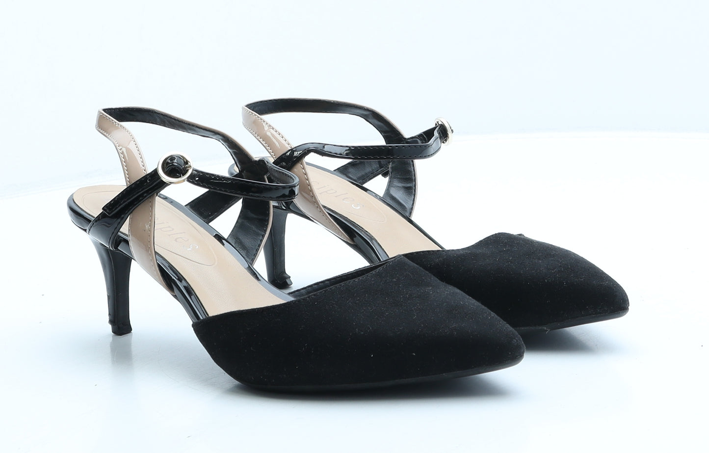 Principles Womens Black Suede Slingback Heel UK 6 39