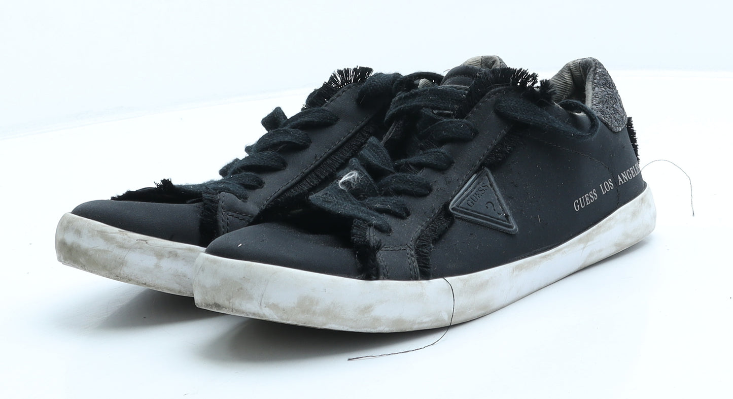 GUESS Womens Black Polyester Trainer UK 8