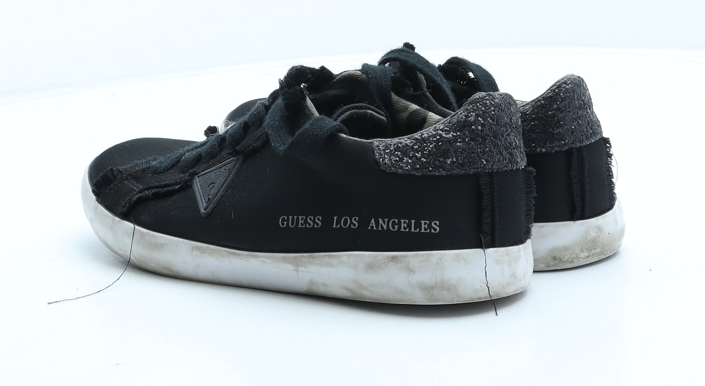 GUESS Womens Black Polyester Trainer UK 8