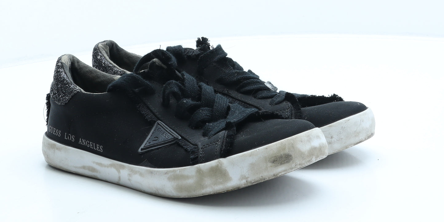 GUESS Womens Black Polyester Trainer UK 8