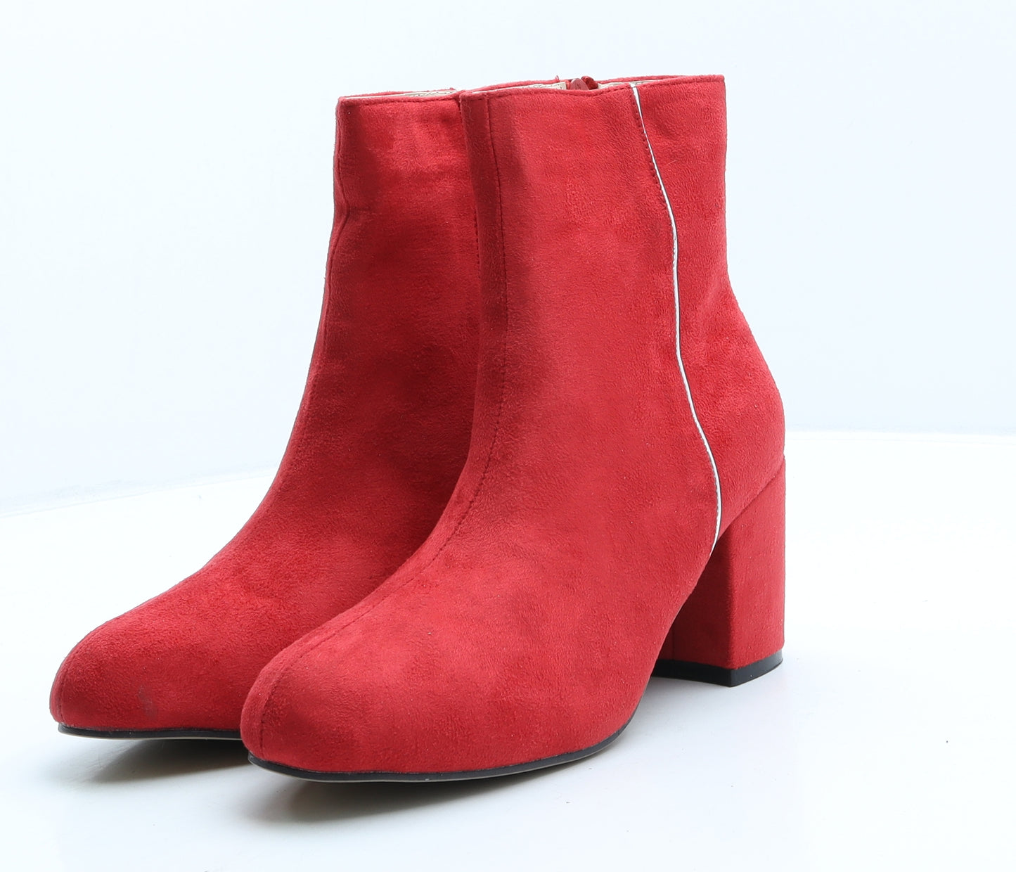 She&In Womens Red Suede Bootie Boot UK 7 40
