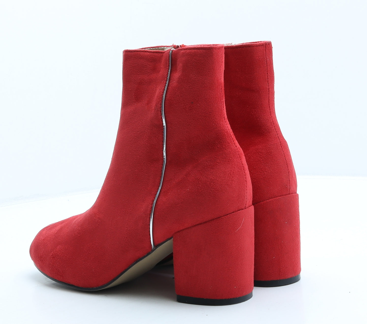 She&In Womens Red Suede Bootie Boot UK 7 40