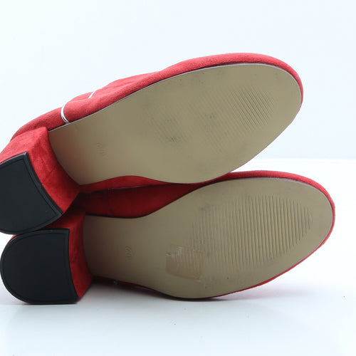 She&In Womens Red Suede Bootie Boot UK 7 40