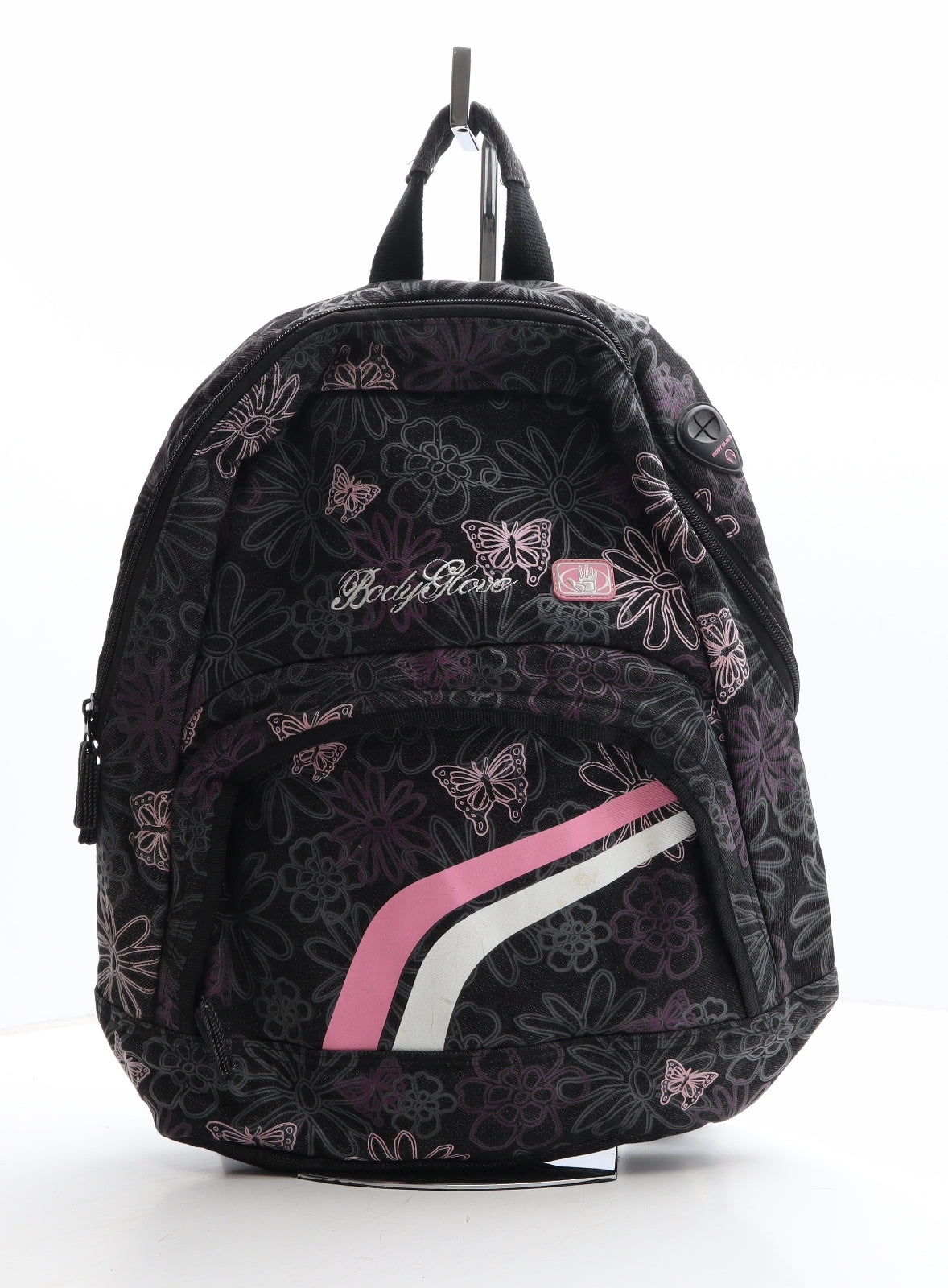 Body Glove Womens Grey Floral Polyester Backpack Size Medium
