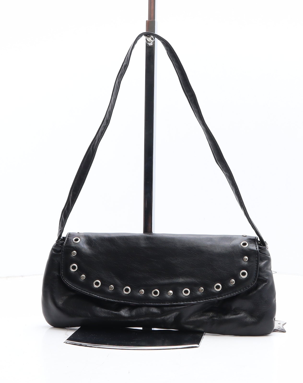 Preworn Womens Black Polyethylene Shoulder Bag Size Mini
