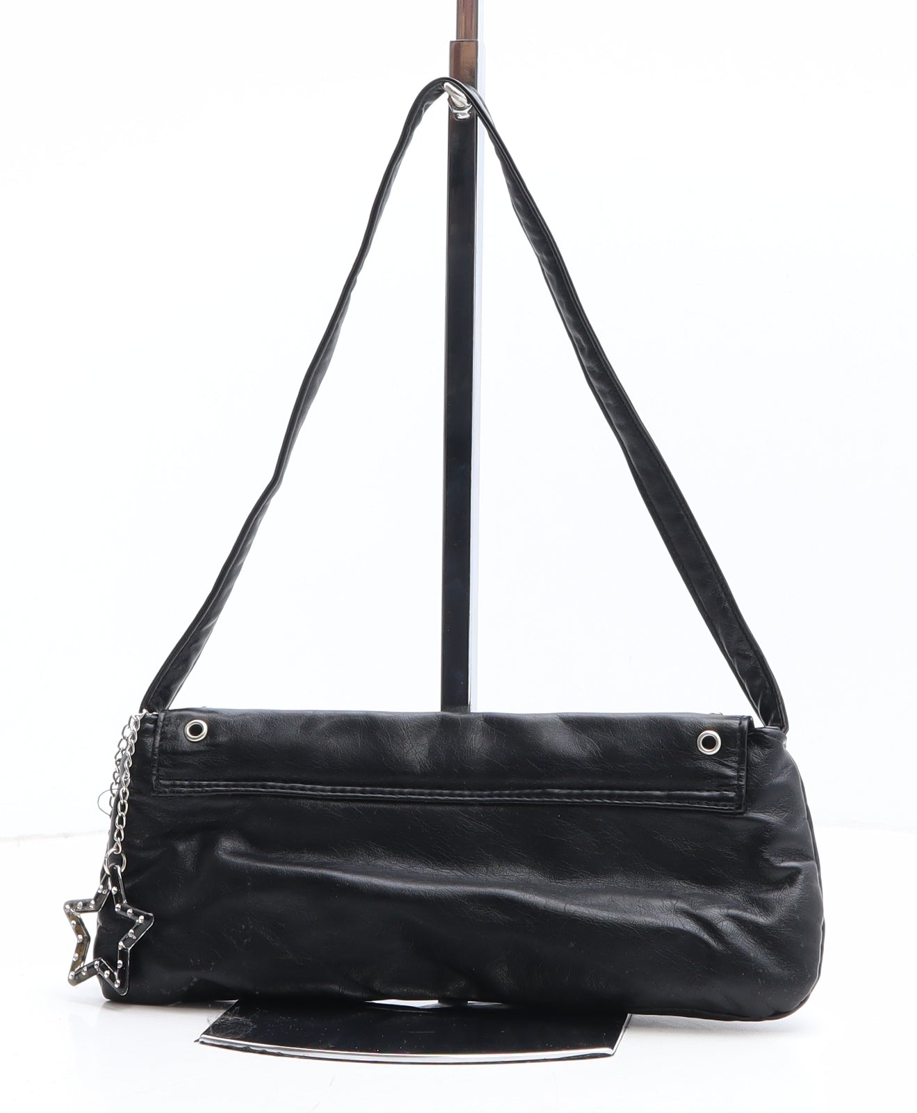 Preworn Womens Black Polyethylene Shoulder Bag Size Mini