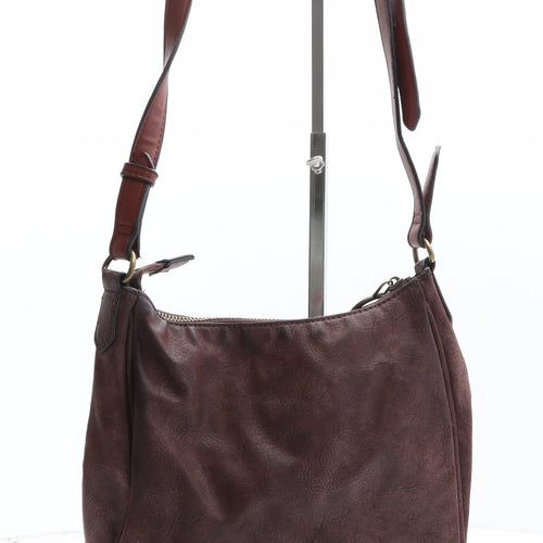 Preworn Womens Brown Floral Polyester Crossbody Size Small