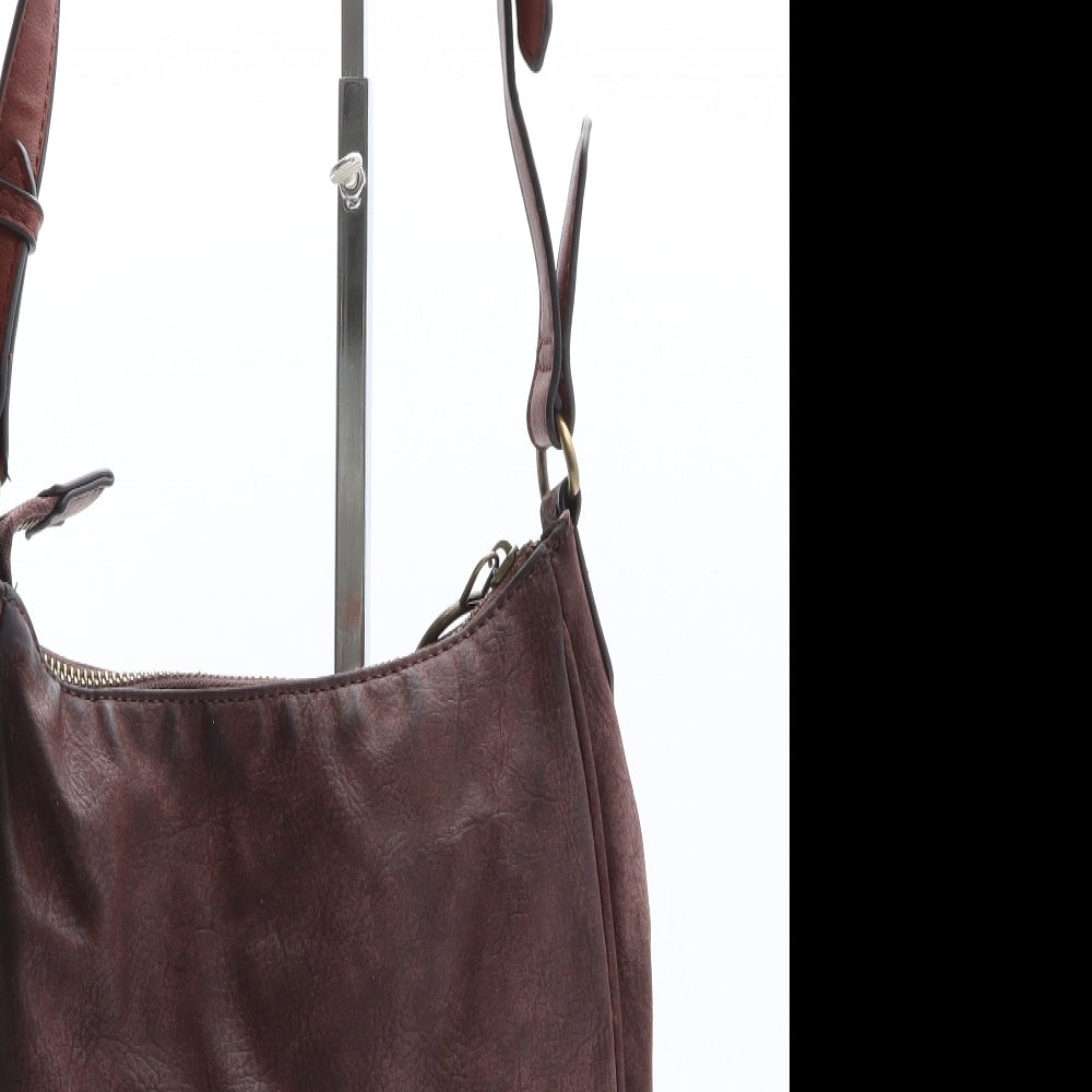 Preworn Womens Brown Floral Polyester Crossbody Size Small