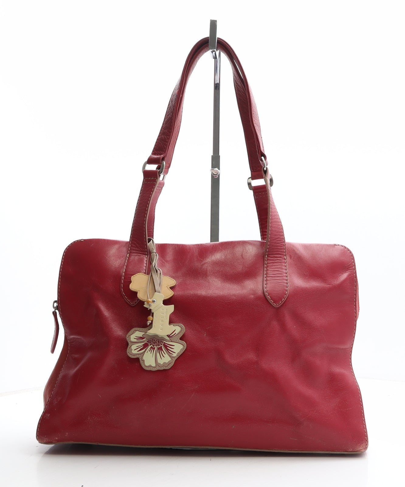 Radley Womens Red Leather Shoulder Bag Size Large