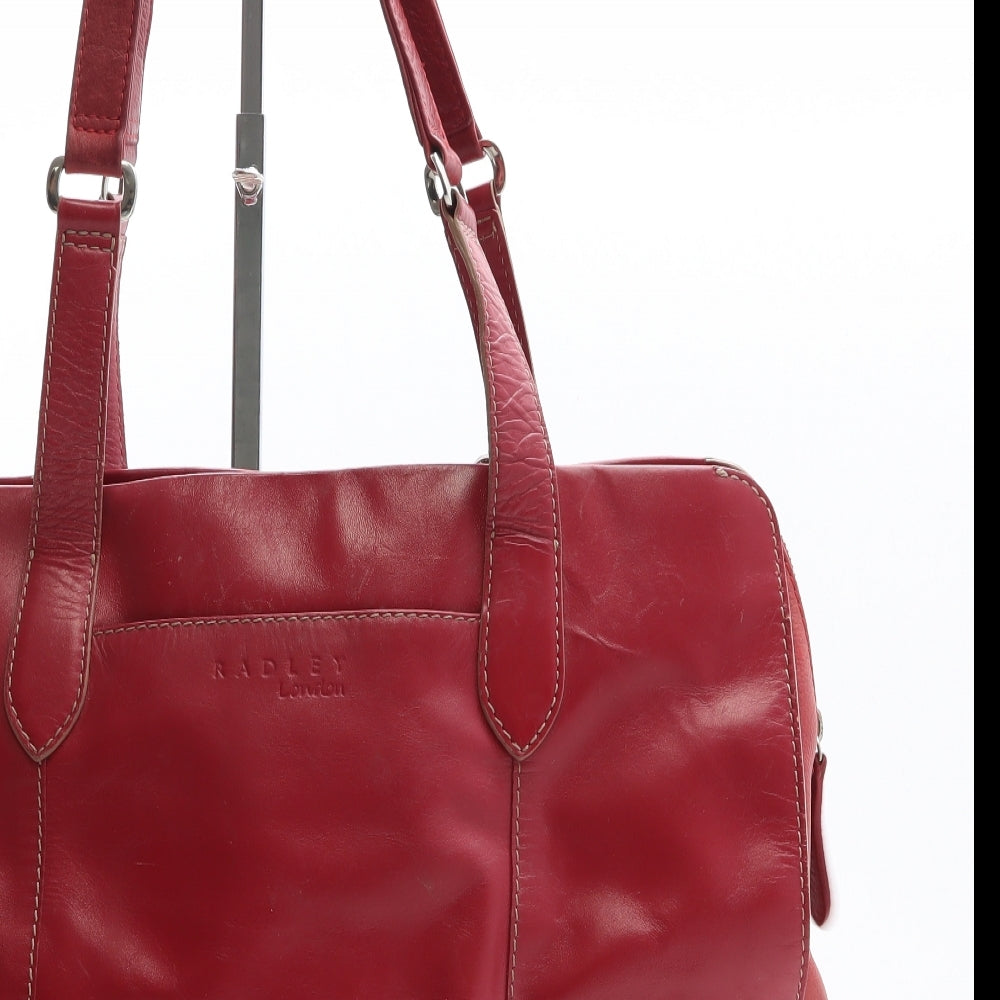 Radley Womens Red Leather Shoulder Bag Size Large