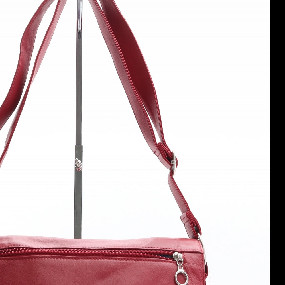 IT Womens Red Leather Satchel Size Medium