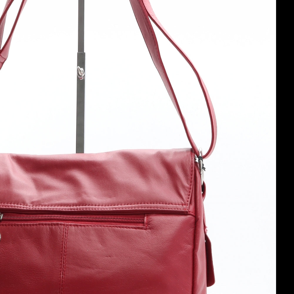 IT Womens Red Leather Satchel Size Medium