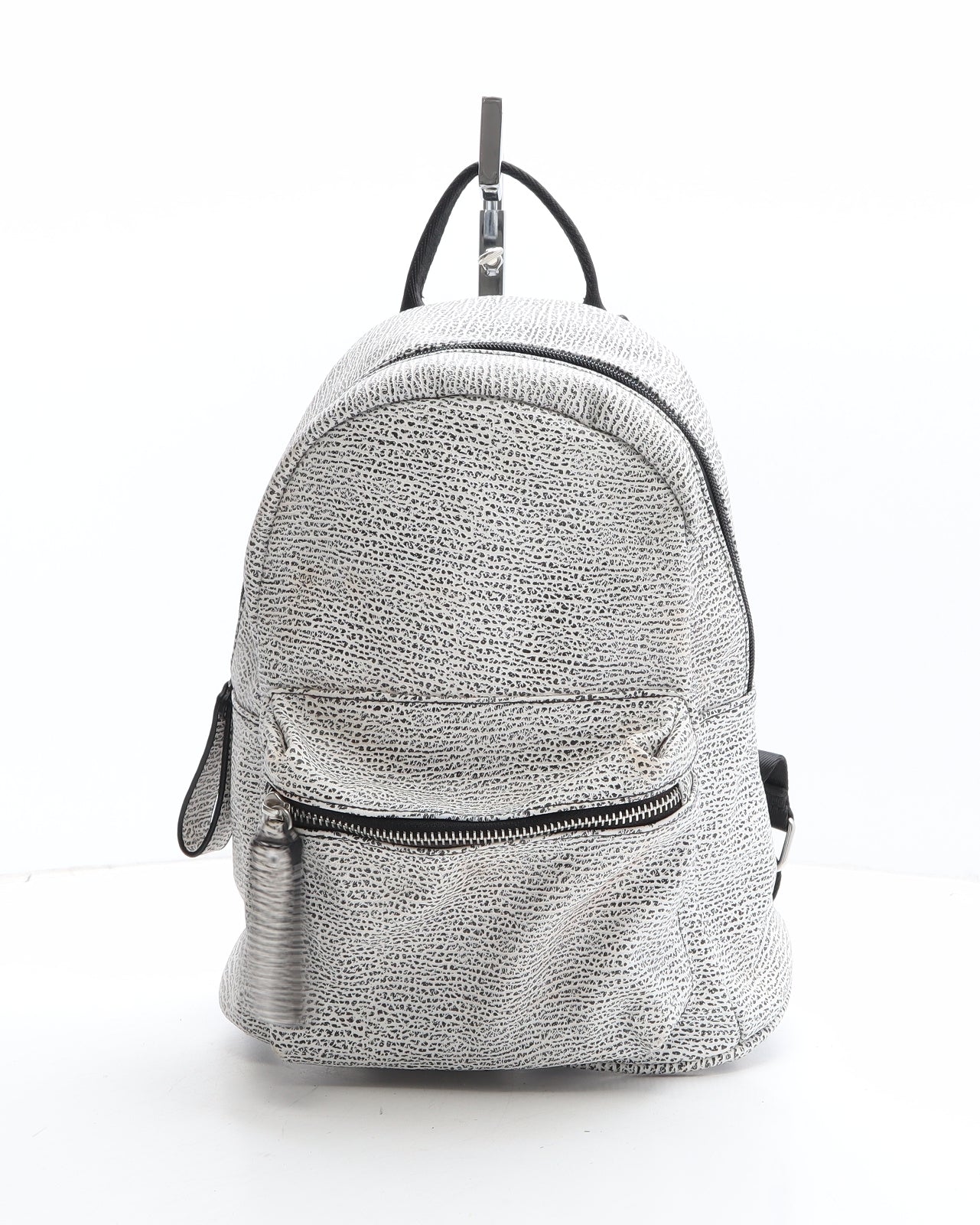 Atmosphere Womens Zebra Striped Polyethylene Backpack Size Medium
