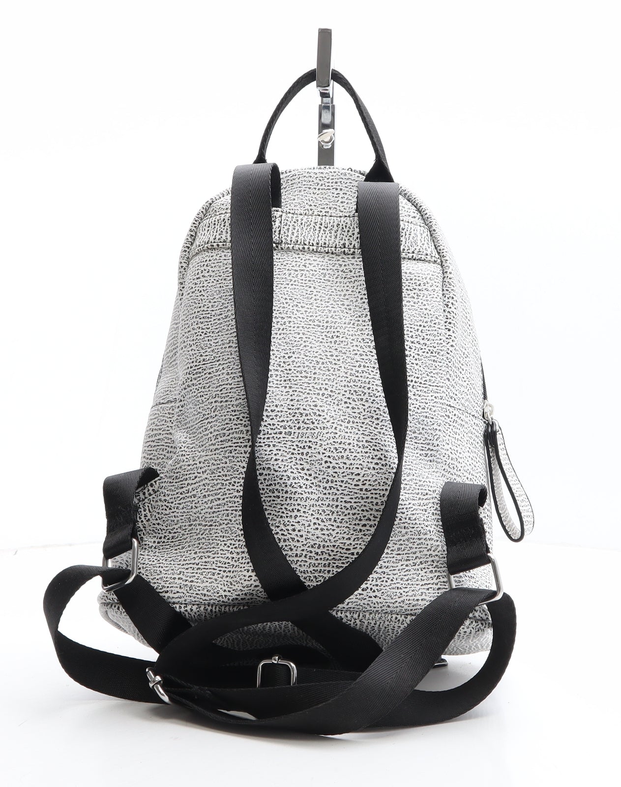 Atmosphere Womens Zebra Striped Polyethylene Backpack Size Medium
