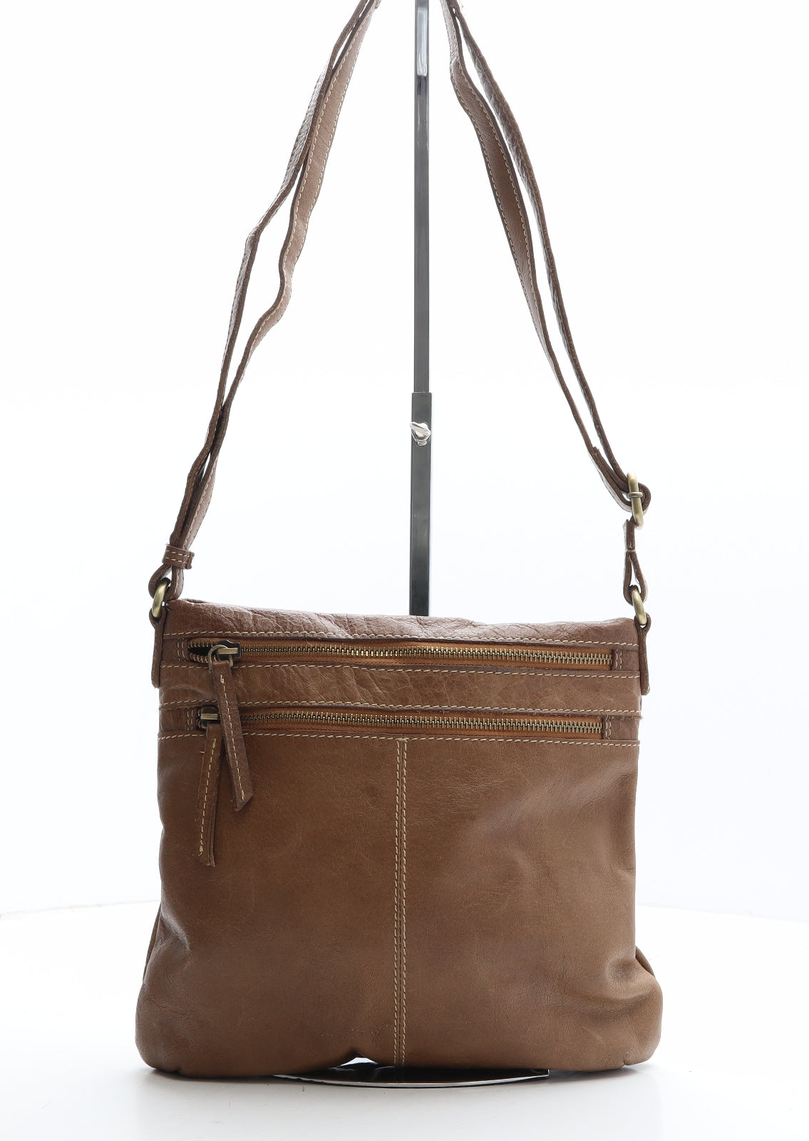Genuine Leather Womens Brown Leather Crossbody Size Small